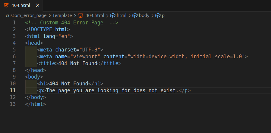 Custom 404 template