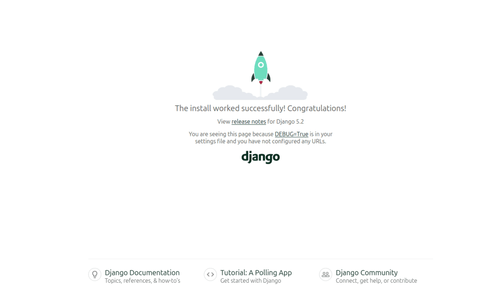 Django welcome screen