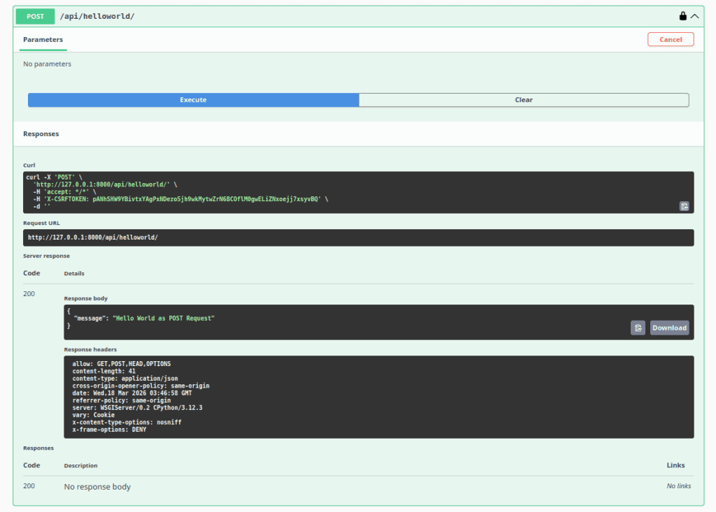 Swagger UI POST Request